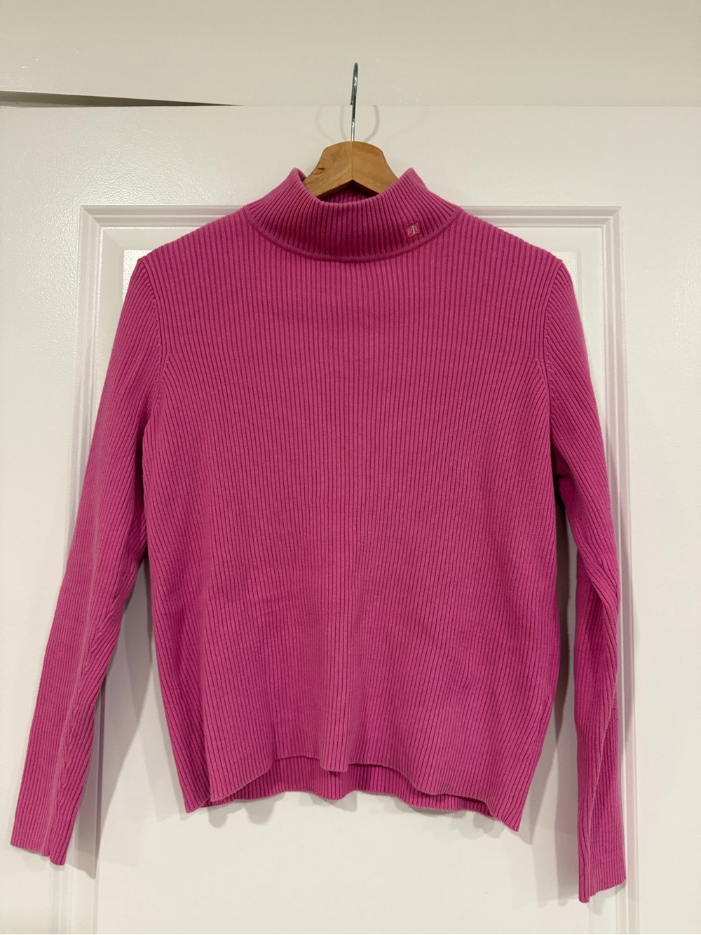 Lauren Ralph Lauren Ribbed Turtleneck Sweater - Hot Pink